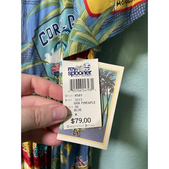 NWT Reyn Spooner Women's Floral Pineapple Royal Hawaiian Dress with Tie Medium - Picture 9 of 9